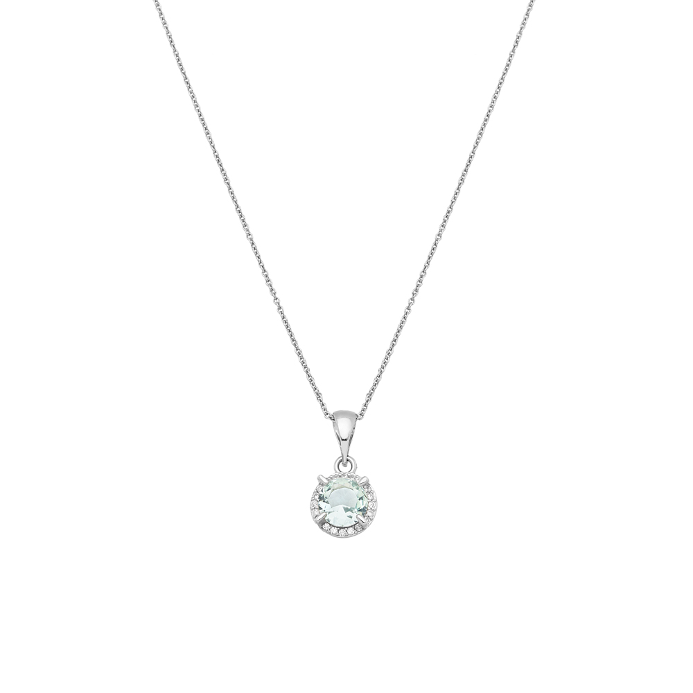 Sterling silver 925°. Solitaire pendant on chain