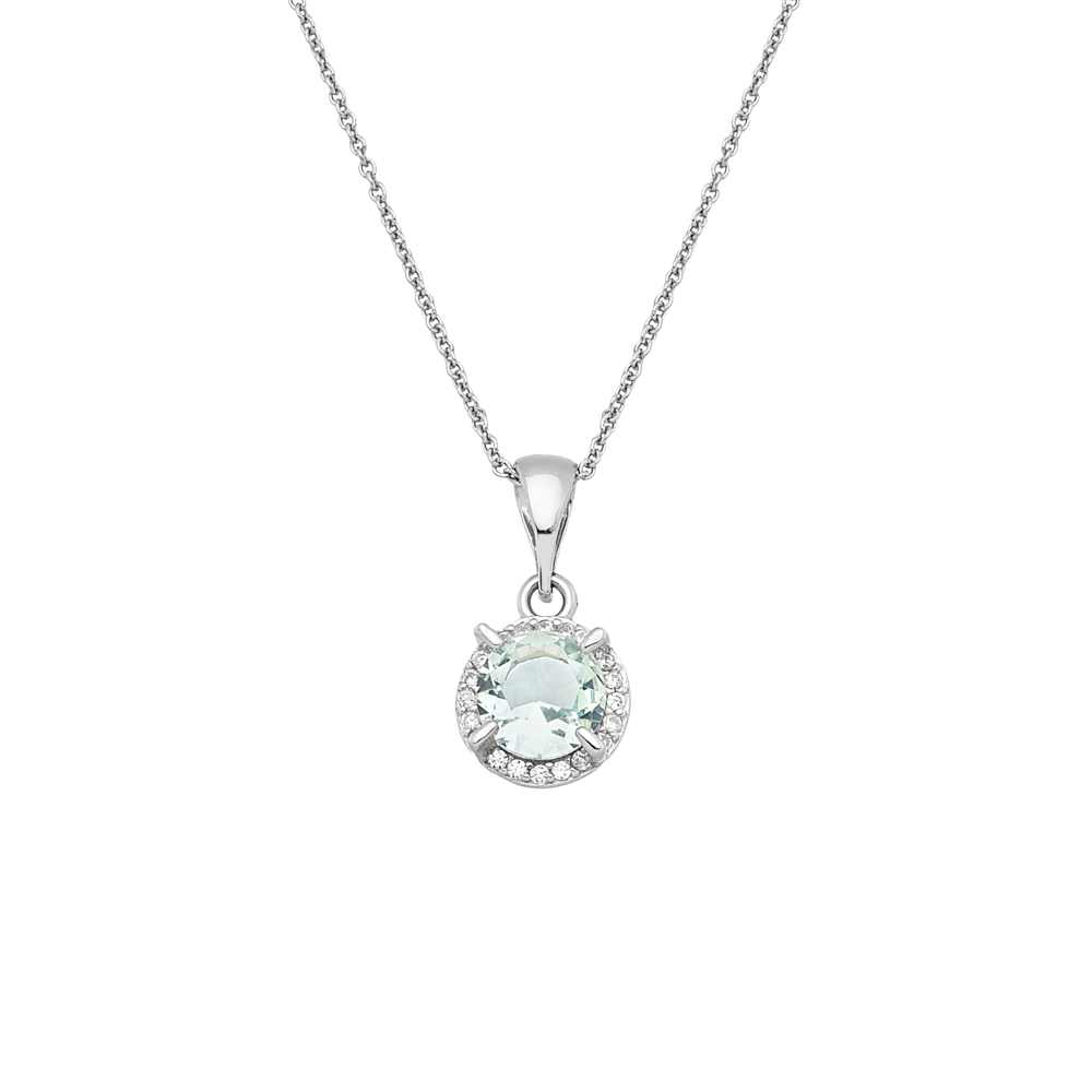Sterling silver 925°. Solitaire pendant on chain