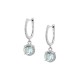Sterling silver 925°. Solitaire drop earrings on hoops