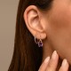 Sterling silver 925°. Purple CZ drop earrings