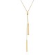 Gold 9ct. Double linear bar lariat necklace