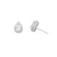 Sterling silver 925°. Teardrop studs with halo