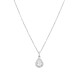 Sterling silver 925°. White drop pendant with halo