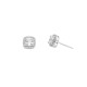 Sterling silver 925°. Square zirconia studs with halo