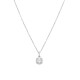 Sterling silver 925°. Square zirconia pendant with halo