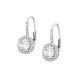 Sterling silver 925°. White round drops with halo