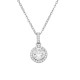 Sterling silver 925°. Round zirconia pendant with halo