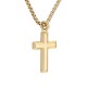 Stainless Steel. Gold IP cross on chain