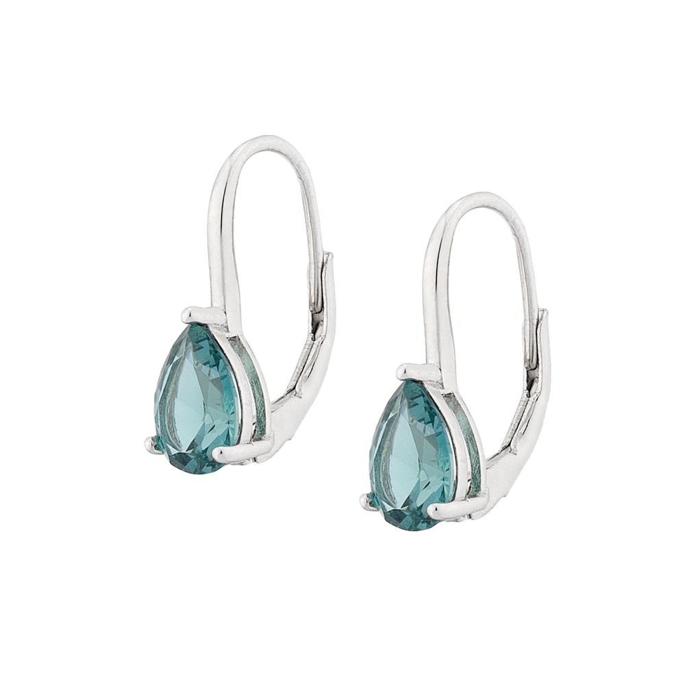 Sterling silver 925°. Teal teardrop earrings