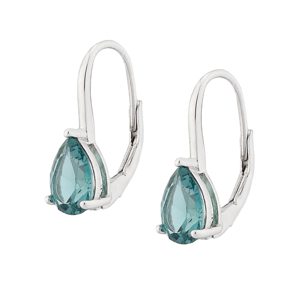 Sterling silver 925°. Teal teardrop earrings