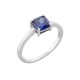 Sterling silver 925°. Square solitaire ring
