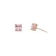 Sterling silver 925°. Square solitaire studs in pink