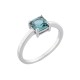 Sterling silver 925°. Teal square ring