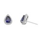 Sterling silver 925°. Teardrop blue studs with halo