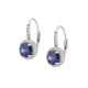 Sterling silver 925°. Blue round drops with halo