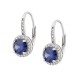 Sterling silver 925°. Blue round drops with halo