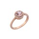 Δαχτυλίδι ροζέτα με ροζ ζιργκόν από ροζ επιχρυσωμένο ασήμι 925°