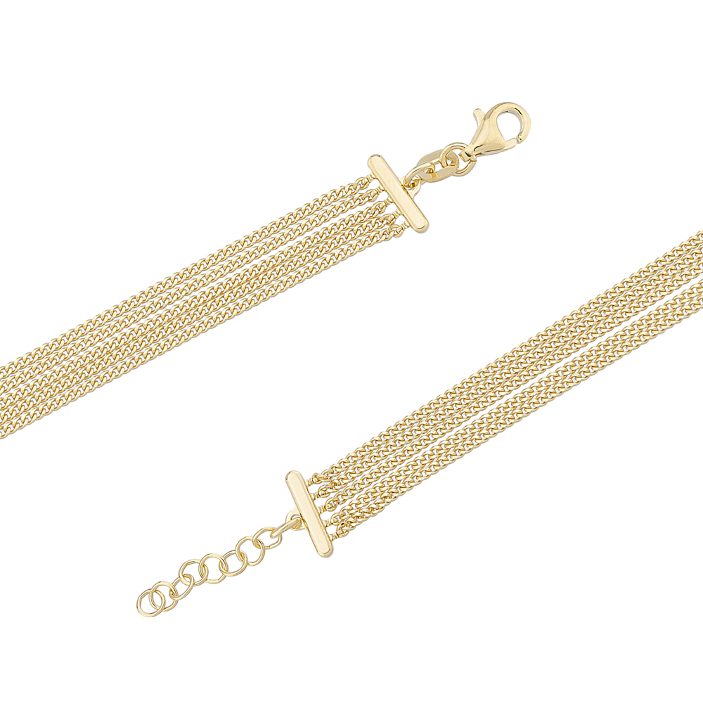 Sterling silver 925°. Five chain bracelet
