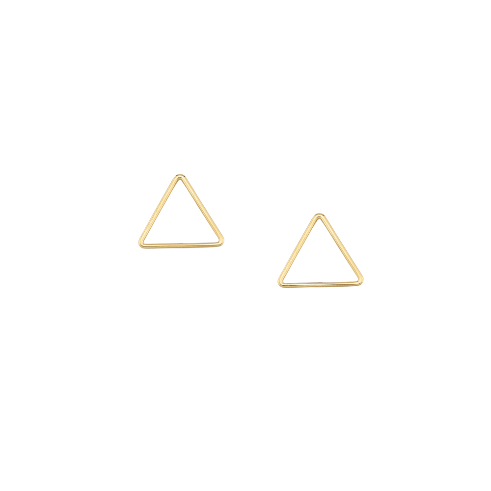 Σκουλαρίκια στικ σχέδιο τρίγωνο από χρυσό 9 καρατίων