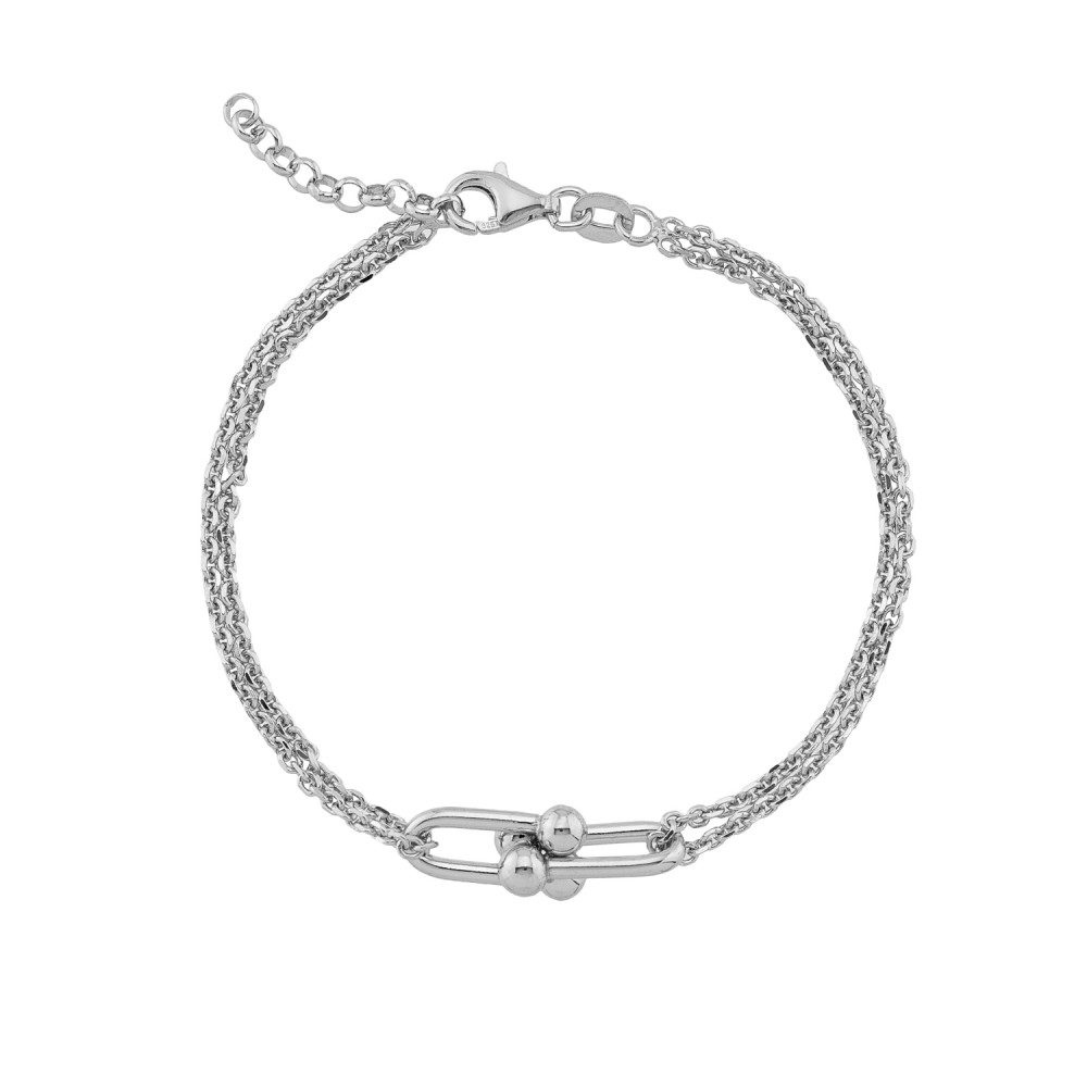 Sterling silver 925°. Links and bead bracelet