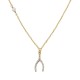 Gold 9ct. Wishbone charm necklace