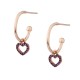 Sterling silver 925°. Half hoops with hearts