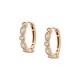 Sterling silver 925°. Scalloped hoops with CZ