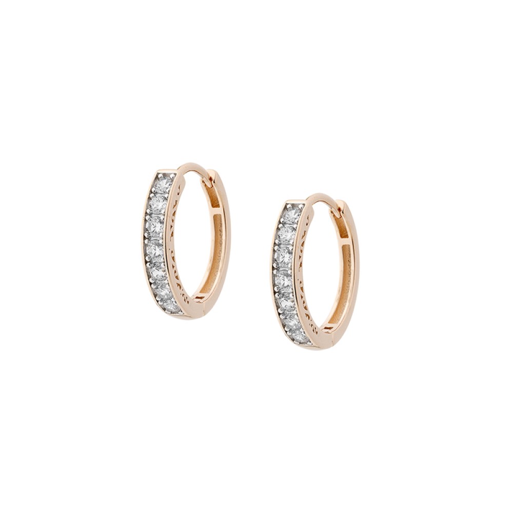 Sterling silver 925°. Pavé hoops with CZ