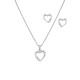 Sterling silver 925°.  Heart necklace & earrings set with CZ