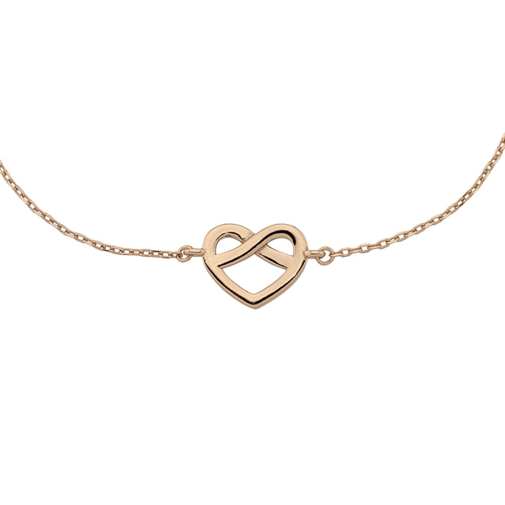 Sterling silver 925°. Infinity heart bracelet