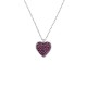 Sterling silver 925°. Red CZ heart pendant