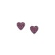 Σκουλαρίκια στικ καρδιά με κόκκινα ζιργκόν από επιπλατινωμένο ασήμι 925°