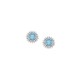 Sterling silver 925°. Topaz blue studs with CZ