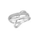 Sterling silver 925°. Crossover ring with CZ