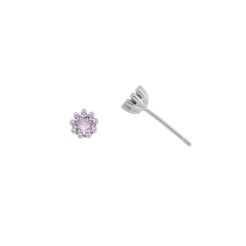 Sterling silver 925°. Stud earrings with CZ