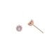 Σκουλαρίκια στικ μονόπετρα με μωβ ζιργκόν από ροζ επιχρυσωμένο ασήμι 925°