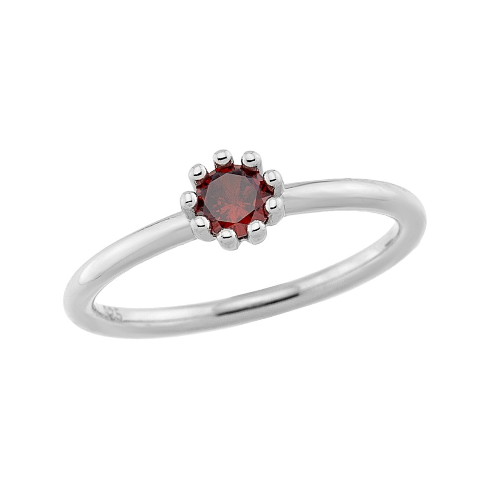 Sterling silver 925°. Solitaire ring with CZ