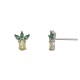 Sterling silver 925°. Kids pineapple studs with CZ