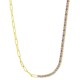Sterling silver 925°. Links chain with riviera CZ necklace