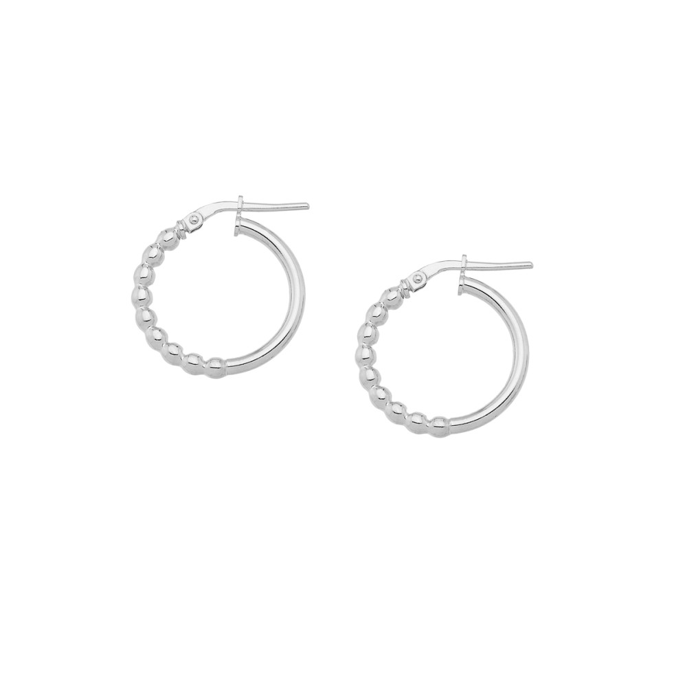 Sterling silver 925°. Hoops with round beads