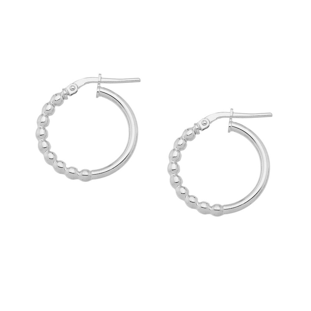 Sterling silver 925°. Hoops with round beads