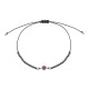 Sterling silver 925°. Hematite and CZ cord bracelet