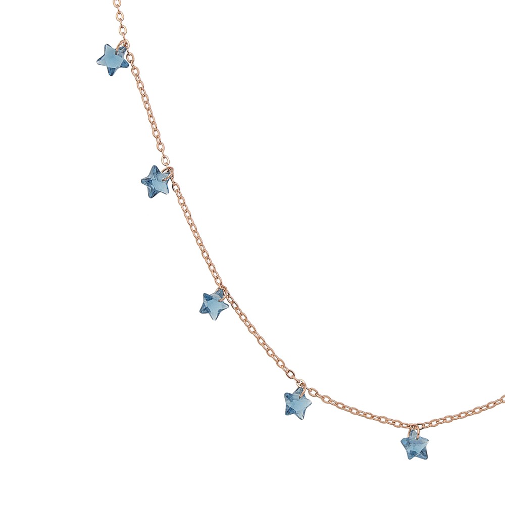 Sterling silver 925°. Chain with stars CZ