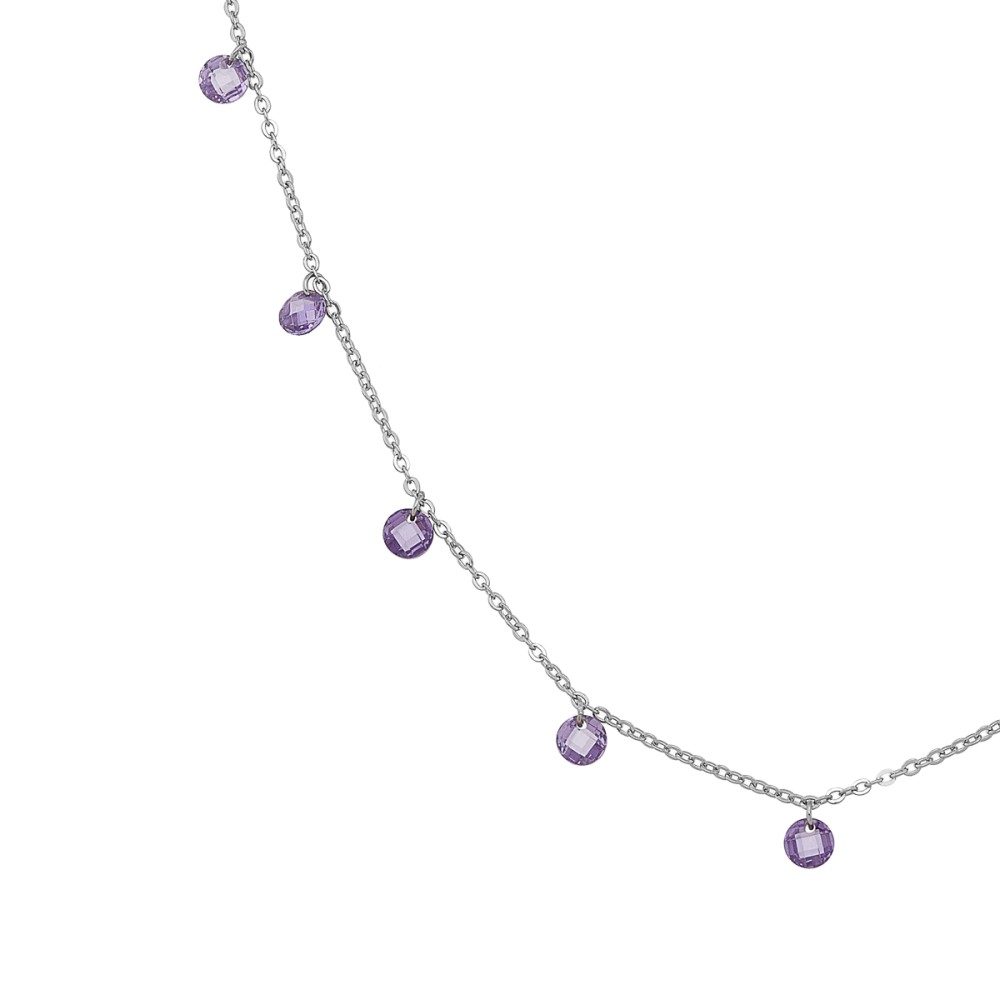 Sterling silver 925°. Chain with round CZ