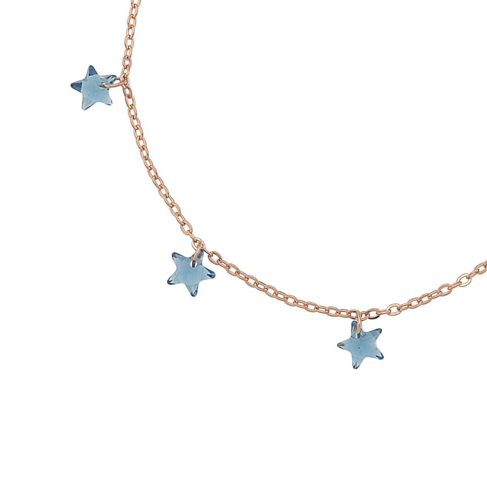 Sterling silver 925°. Chain bracelet with stars CZ