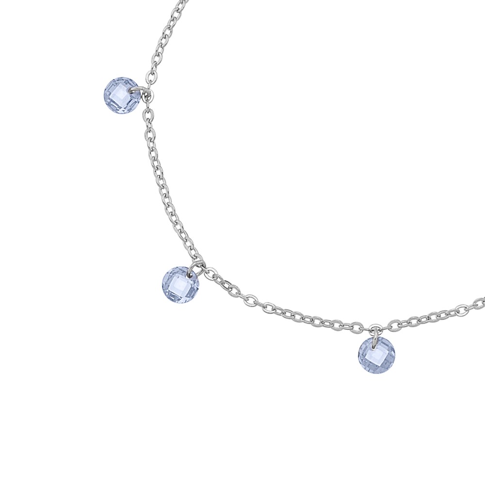 Sterling silver 925°. Chain bracelet with round CZ