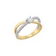 Sterling silver 925°. Dual-tone ring with CZ