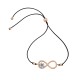 Sterling silver 925°. Infinity cord bracelet with CZ