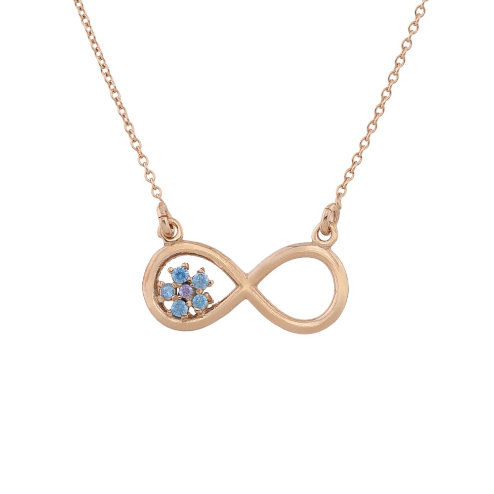 Sterling silver 925°. Infinity necklace on chain