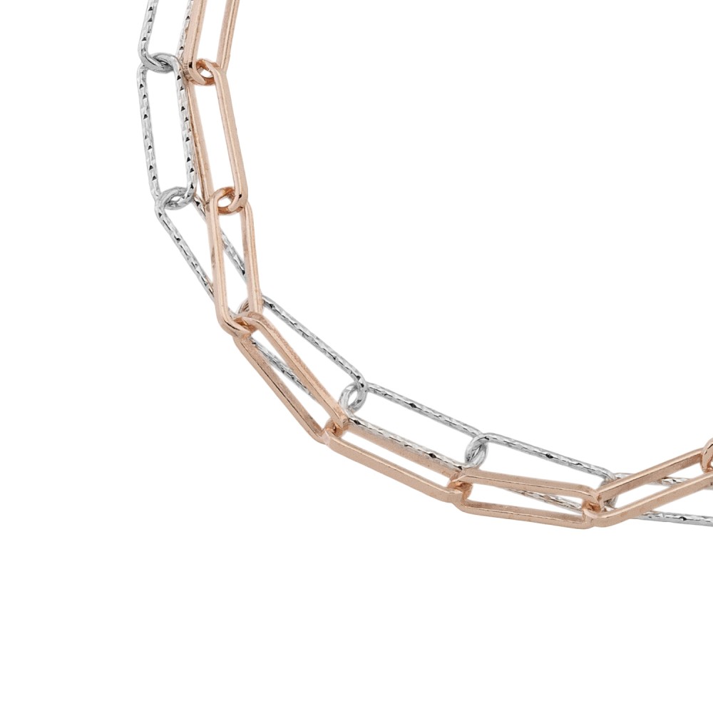 Sterling silver 925°. Double chain links bracelet